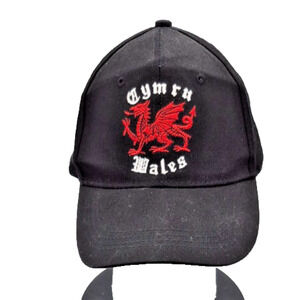 Welsh Dragon Hat Cap Cymru Wales Black Pendragon One Size